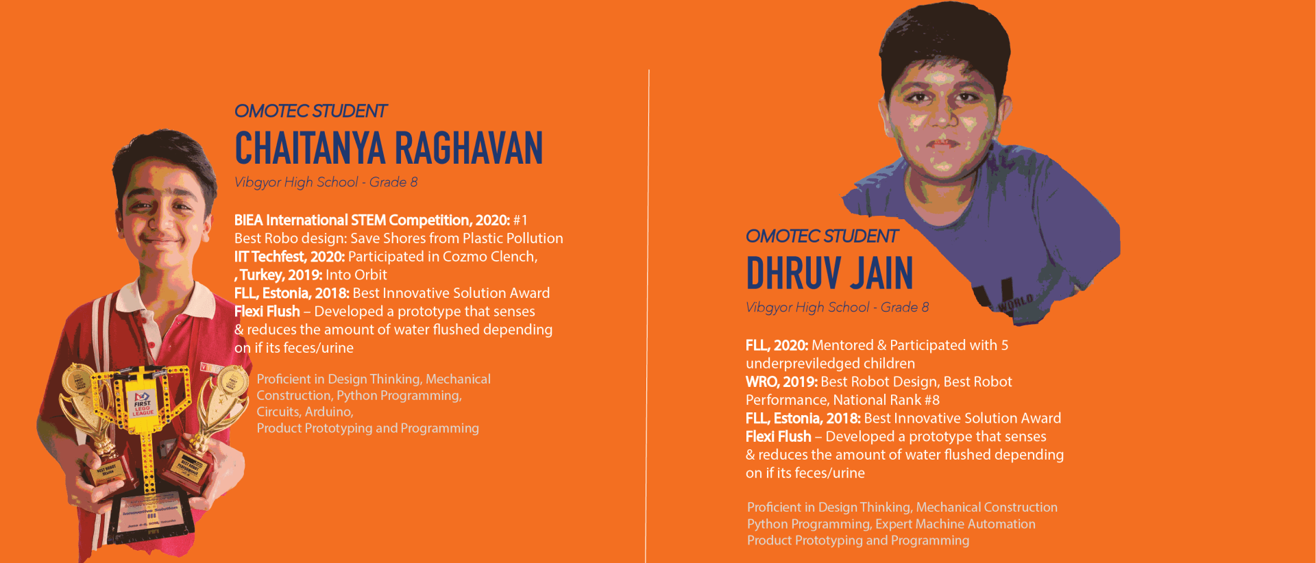 OMOTEC Student Chaitanya and Dhruv