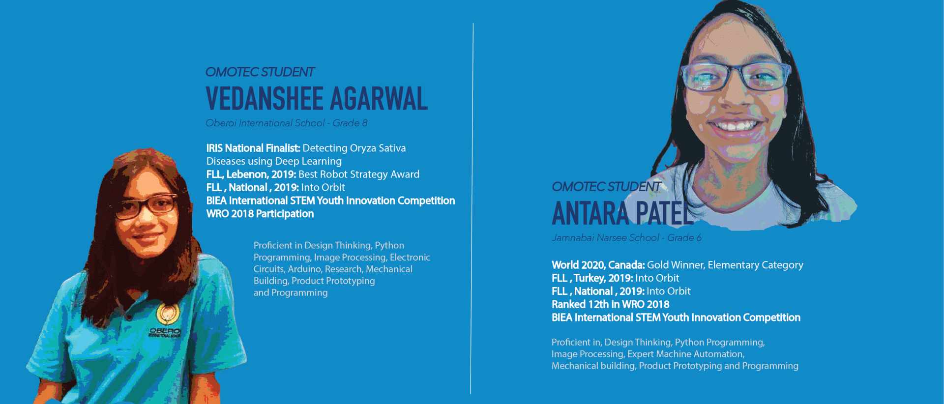 OMOTEC Student Vedanshee and Antara